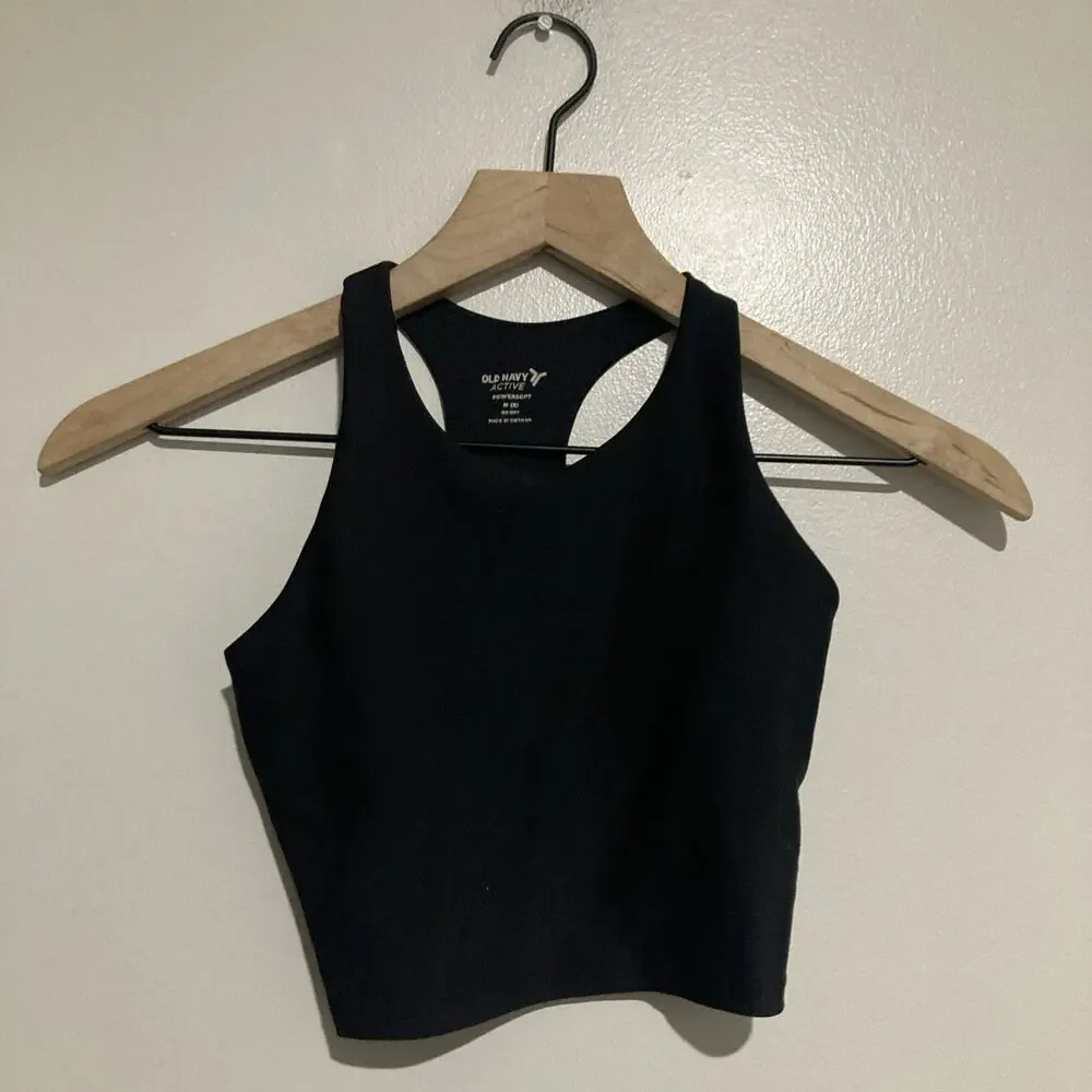 Old Navy Active Girls Sports Bra Black Size M (8) Training Athleisure Powersoft